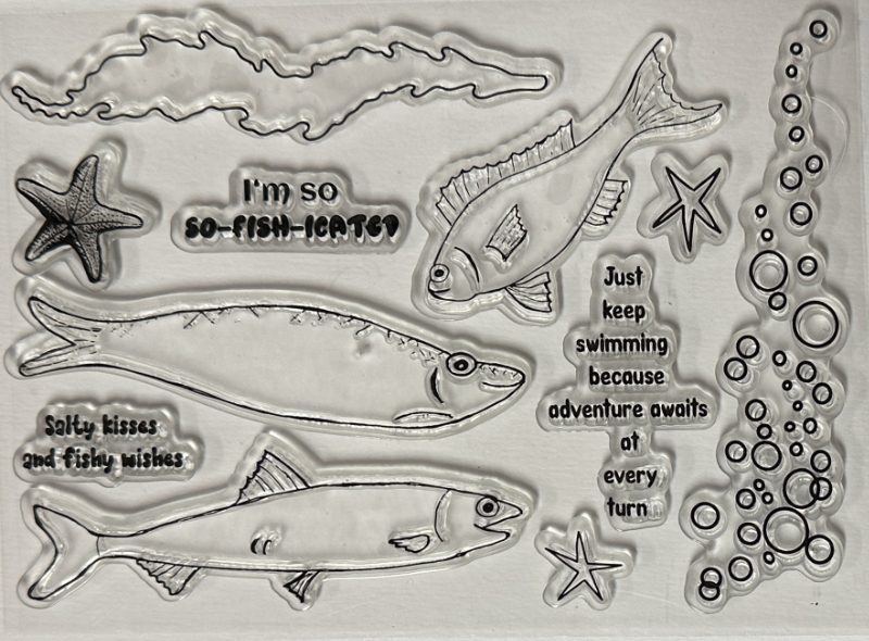 A6 Silicone stamp Fish and more