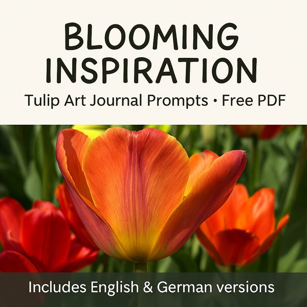 Real tulips used for free art journal prompts